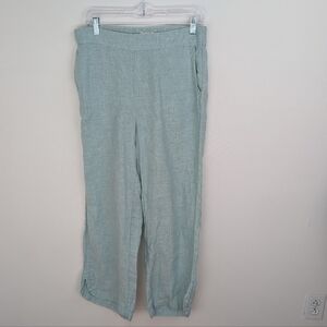 Christian Siriano Sea Green Linen Pants Medium
